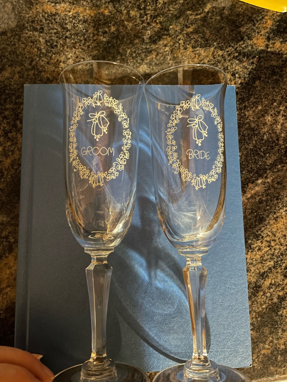 Set of 2 | Bride and Groom Wedding Champagne Flutes